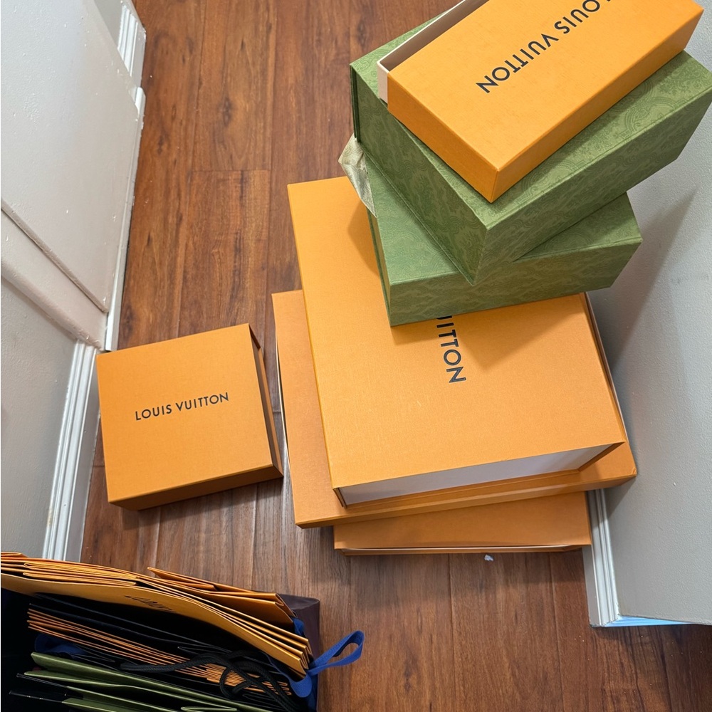 Louis Vuitton Vibrant Orange and Olive Green Box Set